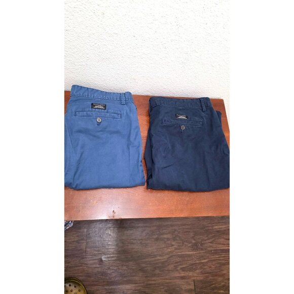 Set Of 2 Banana Republic Men's Slim Fit/ Athletic fit Chino Pants 33x32 Cotton B - Picture 2 of 8
